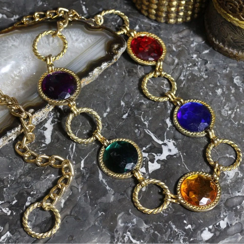 Vintage Jewel Gem Belt Made In Taiwan - Picture 7 of 8